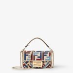 FENDI Baguette® Mini Canvas bag with multicolor FF embroidery